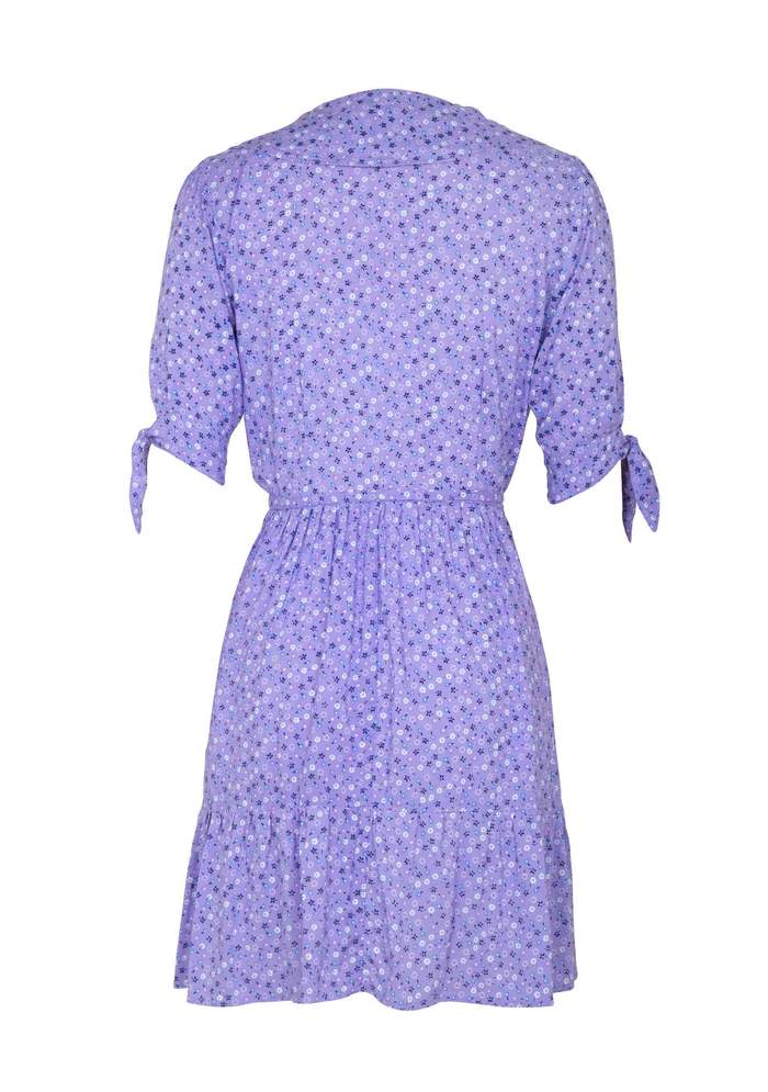 Daphne Crop Sleeve Wrap Mini Dress Lavender