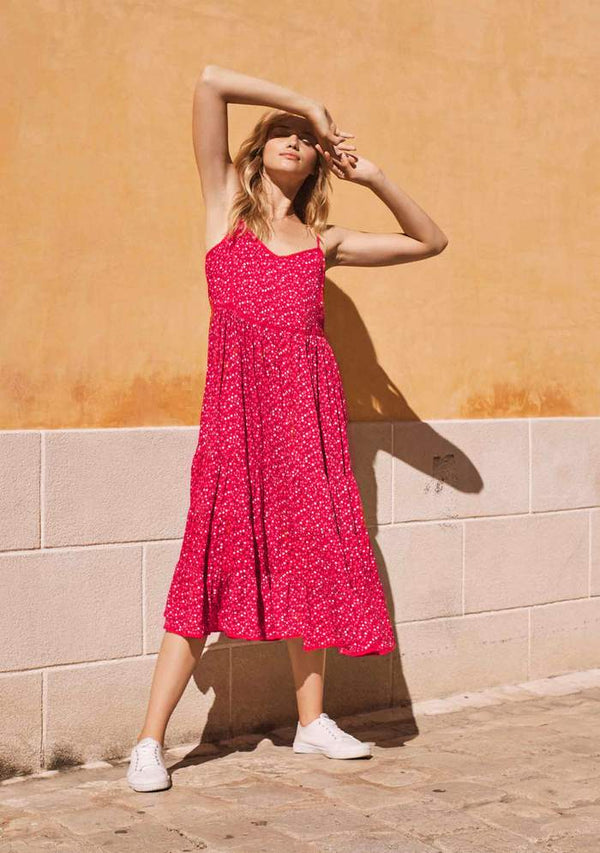 Daphne Easy Days Midi Dress Red