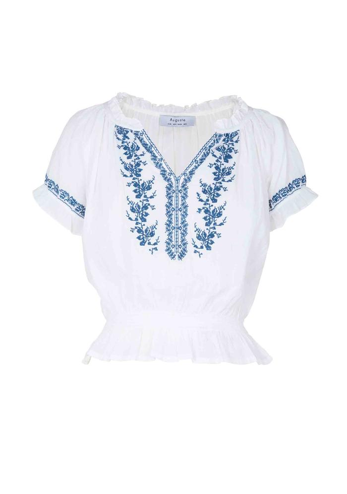 Ivy Embroidered Blouse White