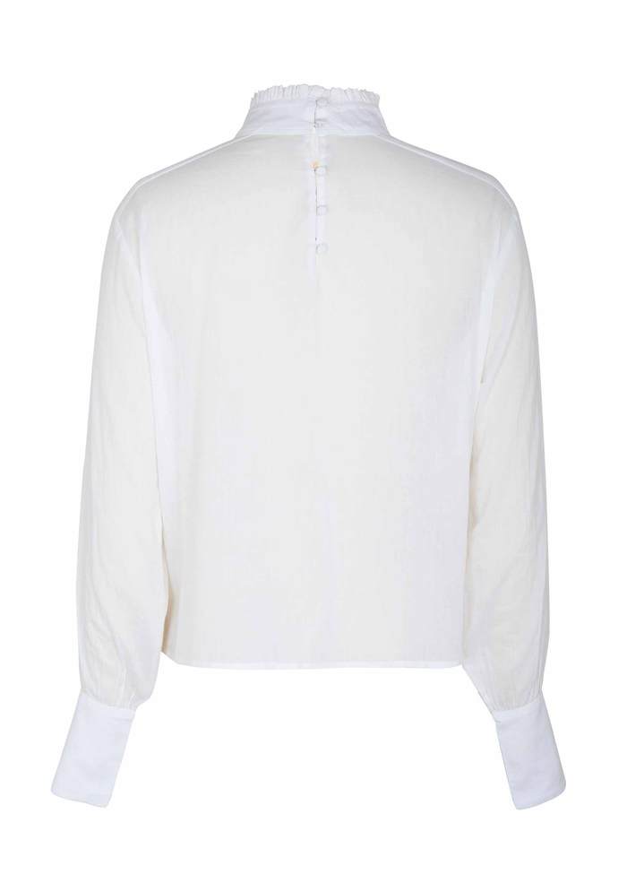 Twiggy Embroided High Neck Blouse White